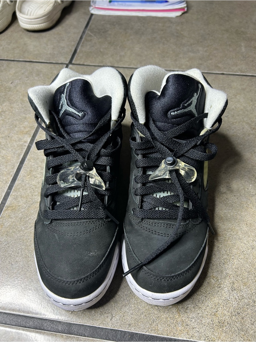 Jordan Black and White High-Top Sneakers